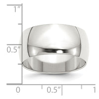 Sterling Silver 10mm Half Round Size 5.5 Band