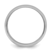 Sterling Silver Rhodium-plated 10mm Half-Round Size 7.5 Band