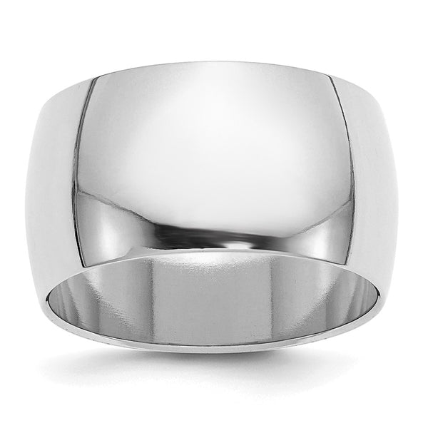 Sterling Silver Rhodium-plated 12mm Half-Round Size 4 Band