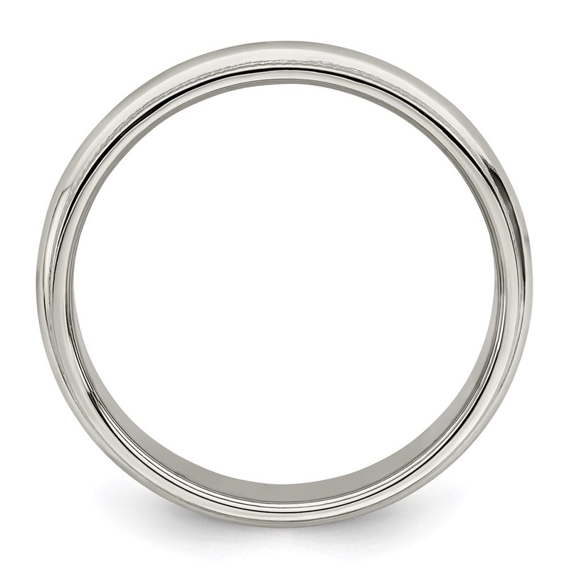 Sterling Silver 4mm Half Round Milgrain Size 9 Band