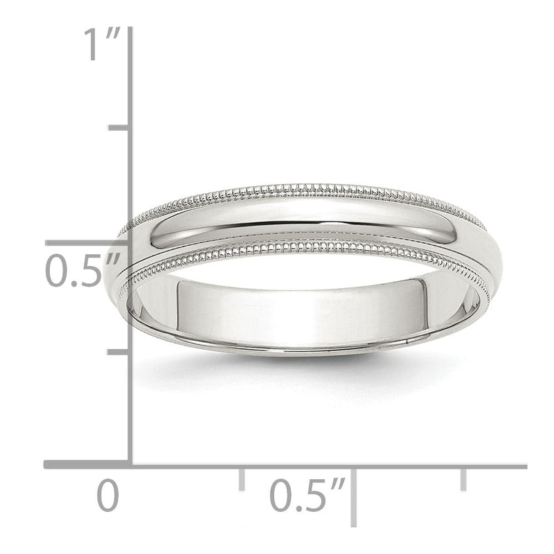 Sterling Silver 4mm Half Round Milgrain Size 7 Band