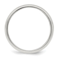Sterling Silver 6mm Half Round Milgrain Size 11 Band