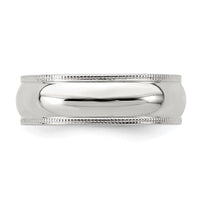 Sterling Silver 6mm Half Round Milgrain Size 11 Band