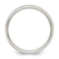 Sterling Silver 7mm Half Round Milgrain Size 6 Band