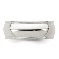 Sterling Silver 7mm Half Round Milgrain Size 6 Band