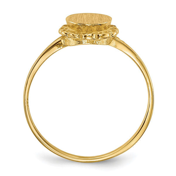 14k 6.5x7.5mm Open Back Signet Ring