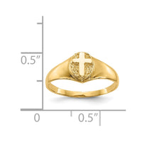 14k Childs Polished Cross Ring