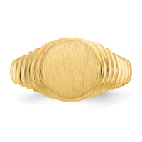 14k 10.5x9.5mm Open Back Mens Signet Ring