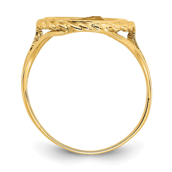 14k Angel Coin w/ Rope Frame Ring