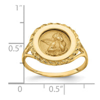 14k Angel Coin w/ Rope Frame Ring