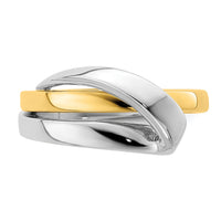 14k Two-Tone Polished w/ Folded Design Band