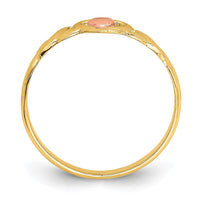 14k Two-Tone Polished Hearts Ring
