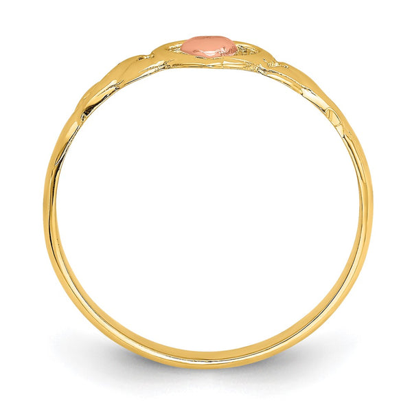 14k Two-Tone Polished Hearts Ring