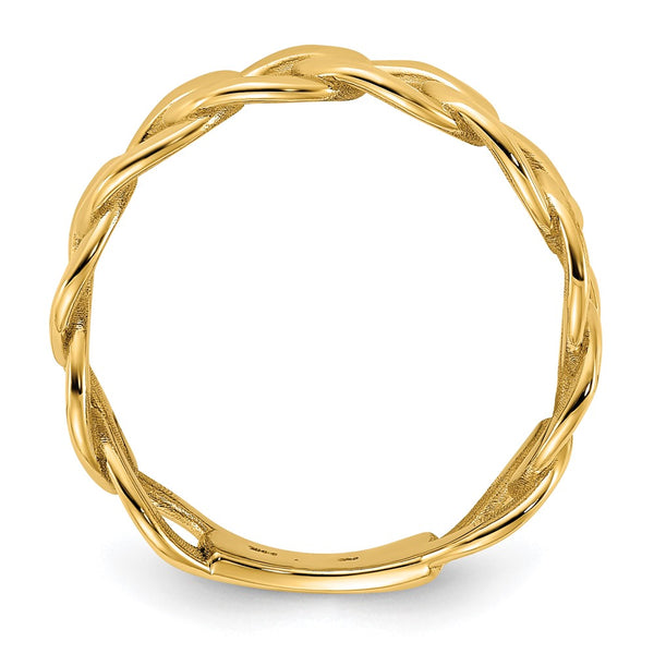 14ky Polished 8mm Men's Curb Link Ring Size 10