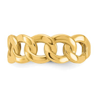 14ky Polished 8mm Men's Curb Link Ring Size 10