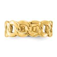 14ky Polished 8mm Men's Curb Link Ring Size 10