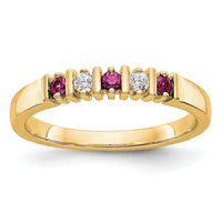 14k Yellow Gold Diamond w/Ruby Band