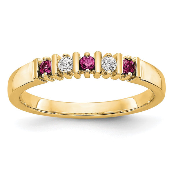 14k Yellow Gold Diamond w/Ruby Band