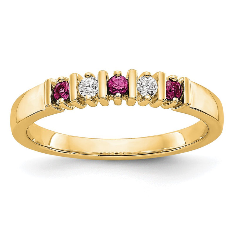 14k Yellow Gold Diamond w/Ruby Band