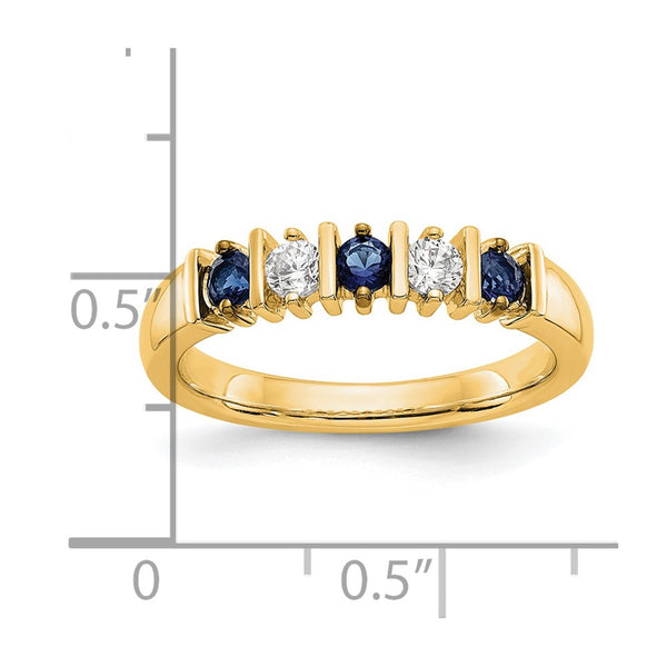 14k Yellow Gold Diamond w/Sapphire Band