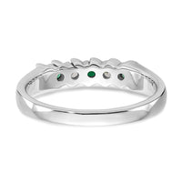 14k White Gold Diamond w/Emerald Band