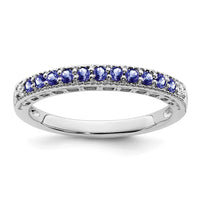 14k White Gold Tanzanite and Diamond Band