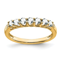 14k White Topaz and Diamond 7-stone Ring