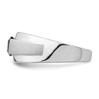 14k White Gold Polished & Satin Onyx & Diamond Mens Ring