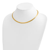 14k 5mm Reversible White & Yellow Domed Omega Necklace