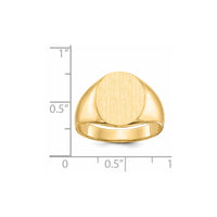 14k 12.0x14.5mm Closed Back Mens Signet Ring