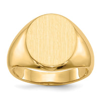 14k 13.5x16.0mm Open Back Mens Signet Ring