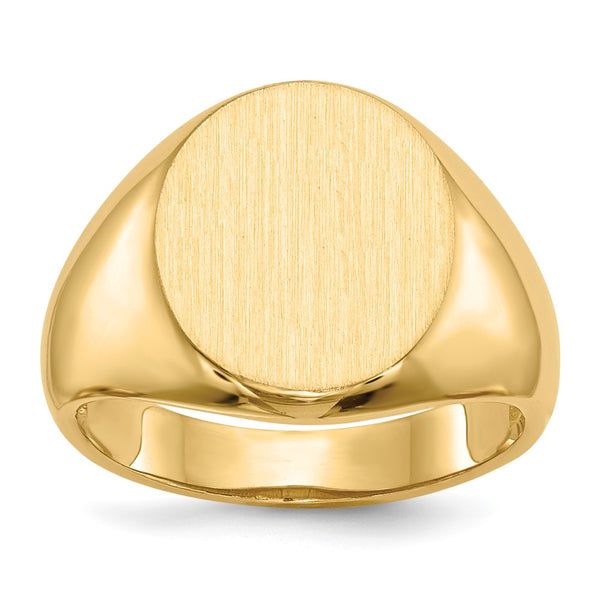 14k 13.5x16.0mm Open Back Mens Signet Ring