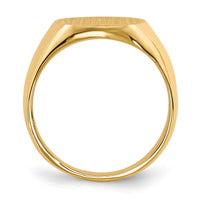 14k 12.5x14.0mm Closed Back Signet Ring