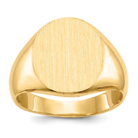 14k 12.5x14.0mm Closed Back Signet Ring