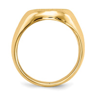 14k 13.5x16.5mm Closed Back Mens Signet Ring
