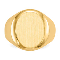 14k 13.5x16.5mm Closed Back Mens Signet Ring