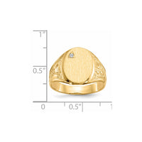 14k 11.0x15.0mm Open Back VS Diamond Mens Signet Ring
