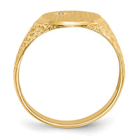 14k 12.0x16.0mm Open Back A Diamond Mens Signet Ring