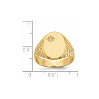 14k 12.0x16.0mm Open Back AA Diamond Mens Signet Ring