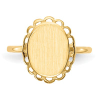 14k 9.0x11.5mm Open Back Signet Ring