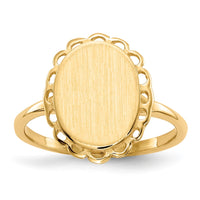 14k 9.0x11.5mm Open Back Signet Ring