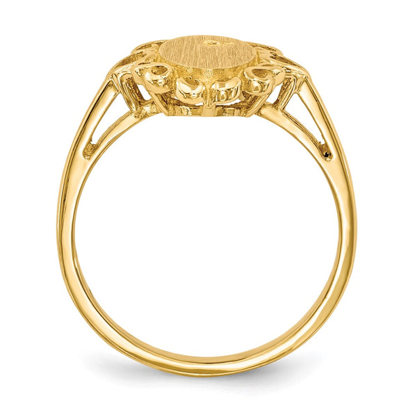 14k 6.0x11.5mm Open Back Diamond Signet Ring Mounting