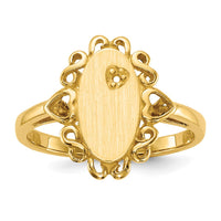 14k 6.0x11.5mm Open Back Diamond Signet Ring Mounting