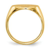 14k 16.0x12.0mm Closed Back Mens Signet Ring