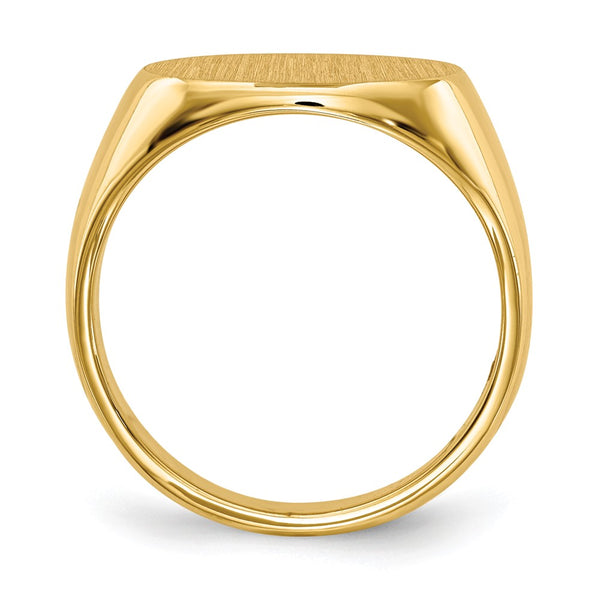 14k 16.0x12.0mm Closed Back Mens Signet Ring