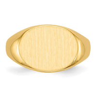 14k 16.0x12.0mm Closed Back Mens Signet Ring