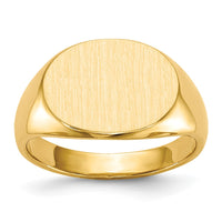 14k 16.0x12.0mm Closed Back Mens Signet Ring