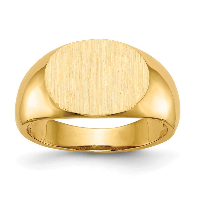 14k 12.5x9.5mm Open Back Signet Ring
