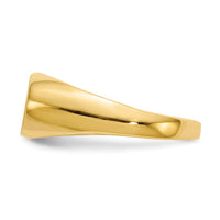 14k 11.0x6.5mm AAA Diamond Open Back Signet Ring