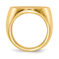 14k 21.0x21.5mm Closed Back Mens Signet Ring